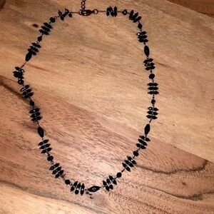 Black beaded  short 16 inch Adjustable necklace